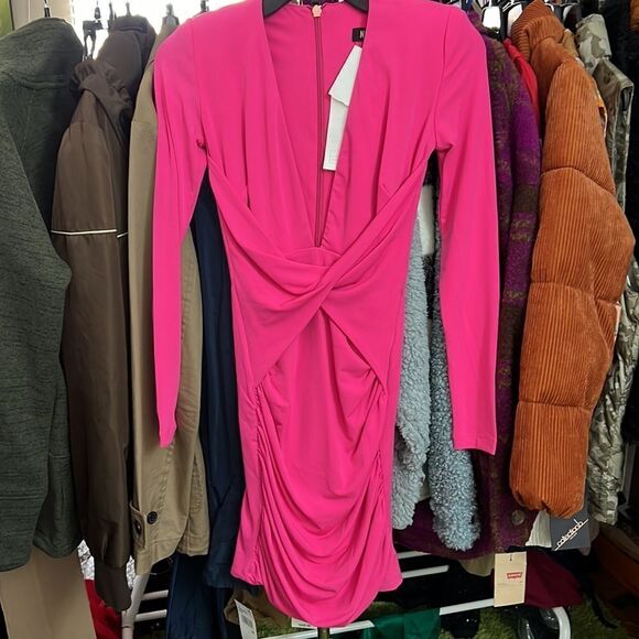 Nookie Envy Mini Long Sleeve Dress Xtra Large in Neon Pink $249 - Picture 3 of 8